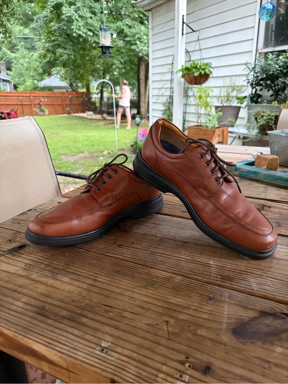 Neil M Men’s 10 D Brown Leather Moc Toe Oxford Comfort Walking Shoes